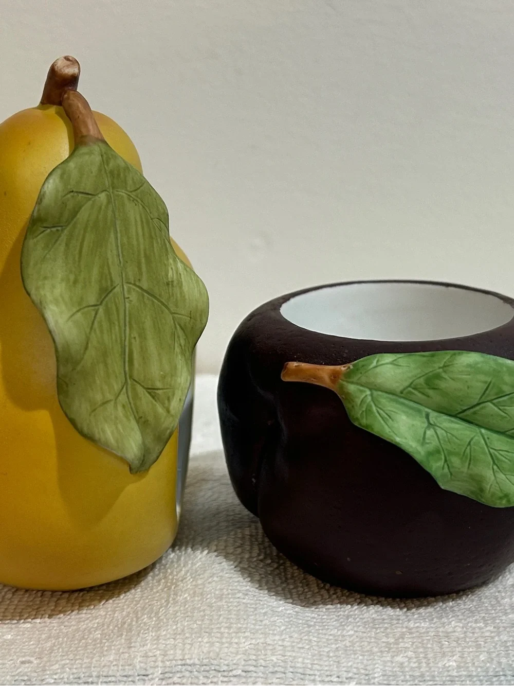 Vtg Set PartyLite Ceramic Fruit Tea Light Votive Candle Holders Holder Farmhouse